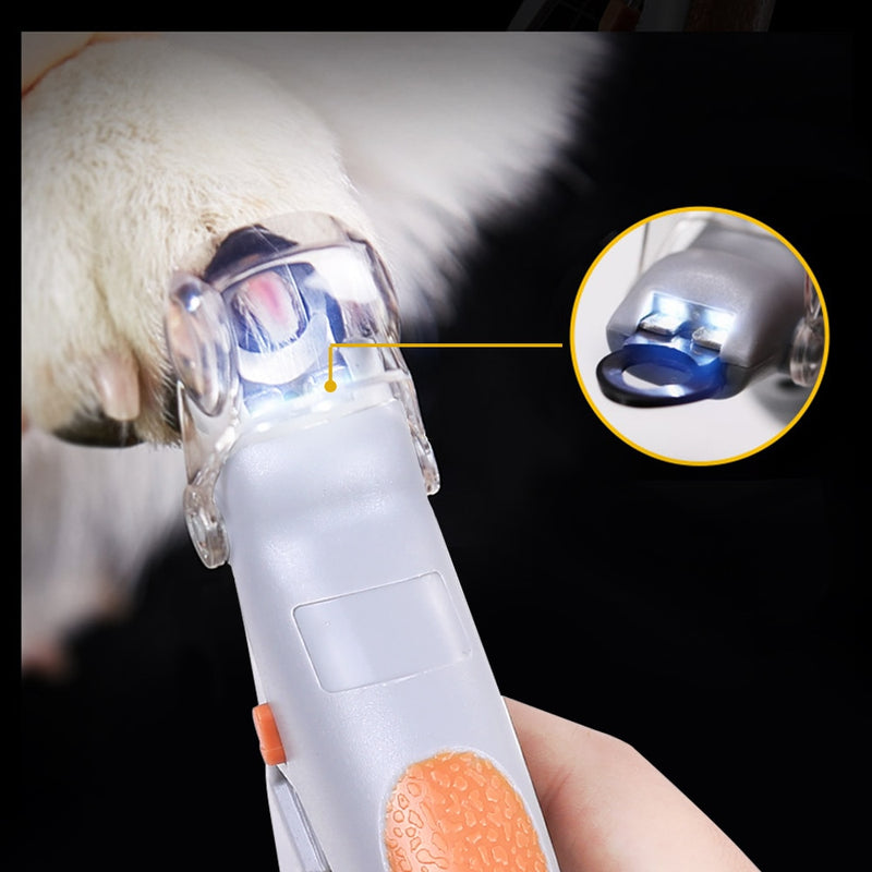 Tesoura profissional para cortar unhas de animais de estimação com luz de led